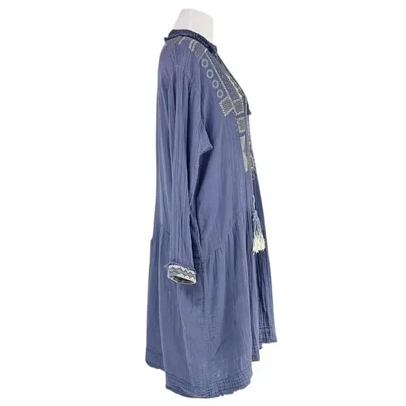 Johnny Was Rhan Boho Gauze Embroidered Dress - Picture 7 of 11